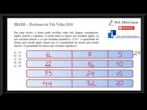 IBADE - Prefeitura de Vila Velha 2020 - Regra de Três e Proporção