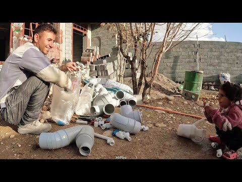 A quiet day for a father and daughter in the building and the story of installing a water pipe