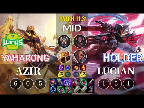 JAG Yaharong Azir vs RW Holder Lucian Mid - KR Patch 11.3