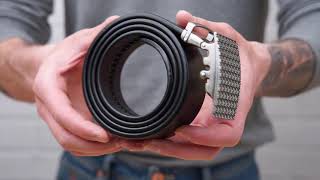 Чоловічий ремінь з автоматичною пряжкою 20212 Vintage чорний