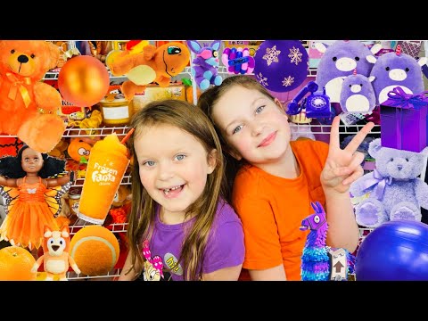 Purple VS Orange Riddle Challenge with Sisters Play Toys
