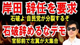 【岸田 辞任を迫る】石破よ、自民党が分裂するぞ【石破 辞めるなデモ】官邸前でヒダリストが集合
