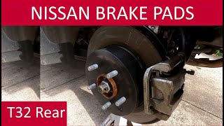 Nissan Rogue X-Trail Rear Brake Pads Replacement DIY (T32)