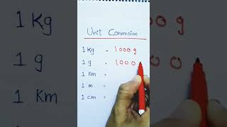 Unit Conversion | Conversion of Unit | How to Convert Units ( km, m, kg, g, cm, mm ) #shorts #units