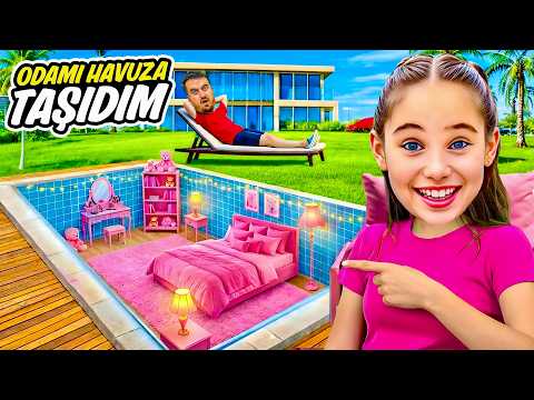 ELİF SİNEM EVİ ODAMI HAVUZA TAŞIDIM !! BOŞ HAVUZA TAŞINDIK !! 