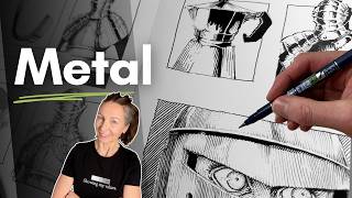 How to Draw Metal Objects and Armour with Pen and Ink