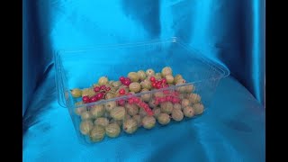 Gombás-epres műanyag 1 kg-os doboz