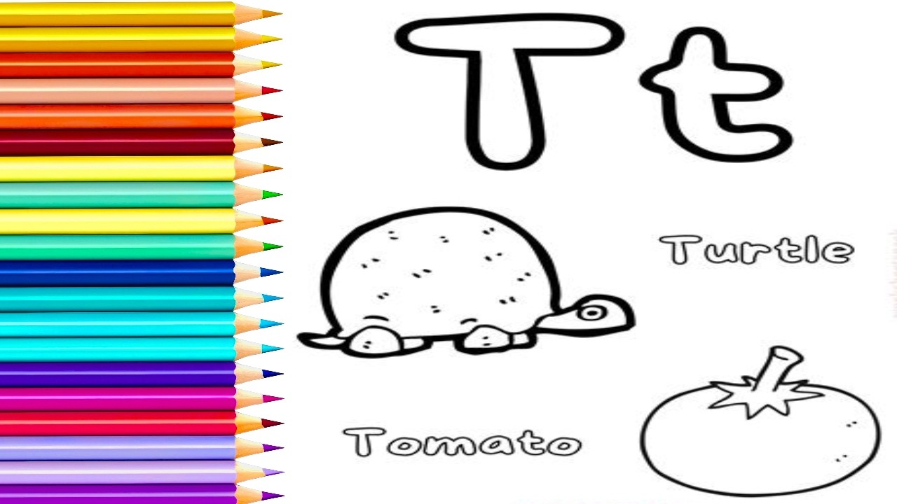 Fun Coloring T is for Turtle and Tomato While Learning Phonics #coloring #phonics #alphabet #colors