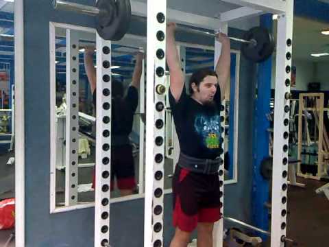 Overhead press 65 kg x 3
