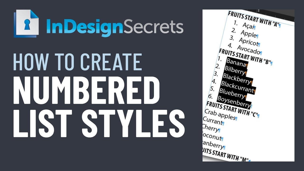 InDesign How-To: Create Numbered List Styles (Video Tutorial)