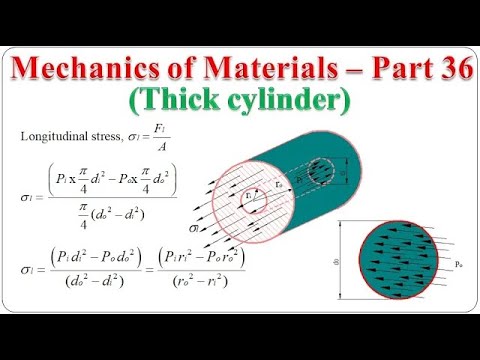 Mechanics of Materials   Part 36 | Thick cylinder longitudinal stress | BME301
