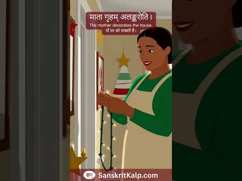 The mother decorates the house