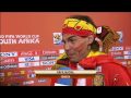 Rafa Nadal celebra la victoria de España en el Mundial de fútbol