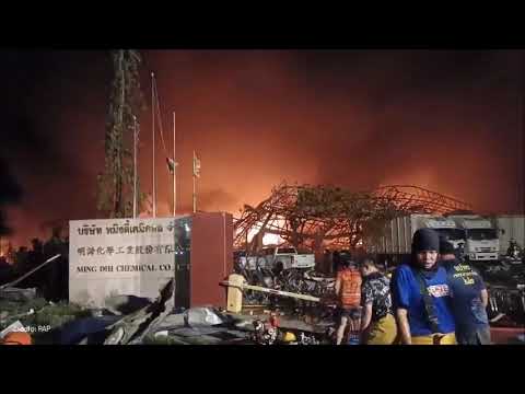 Potężna eksplozja w fabryce plastiku w Tajlandii.
