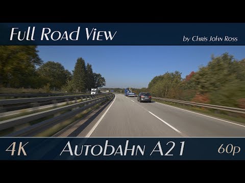 Autobahn (A21), Kreis Segeberg, Germany: Schackendorf - Wahlstedt - 4K (UHD/2160p/60p) Video
