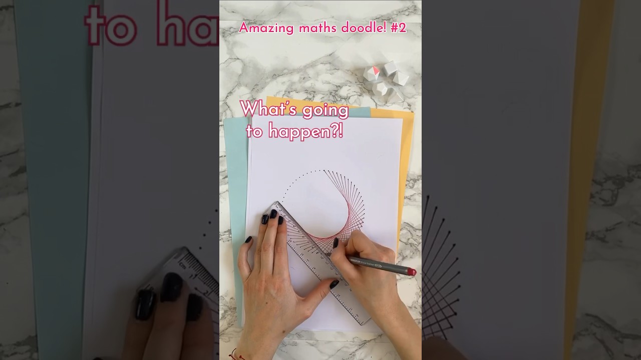 Another funky maths doodle! Note how the straight lines create a curve 📐 #math #maths #doodle
