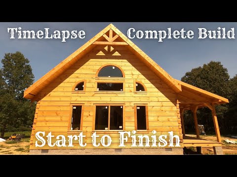 Log Cabin Build Start to Finish | Two Year Time Lapse in ONE HOUR!
