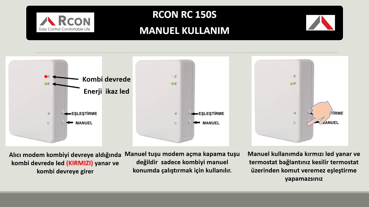 RCON RC150S KURULUM MANUEL ÇALIŞMA MODEM EŞLEME