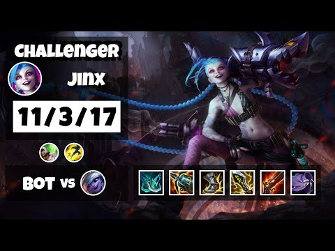 Jinx vs Tristana NA Challenger BOT (11/3/17) - v11.8