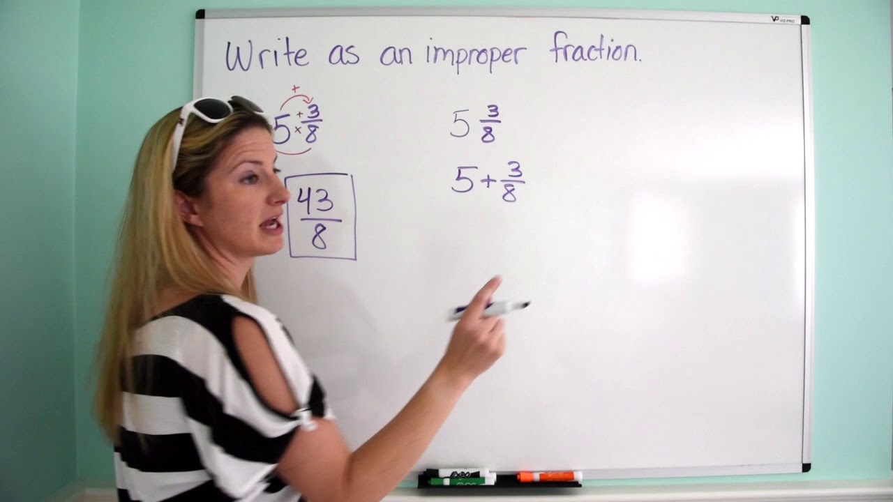 Write 5 3/8 as an improper fraction