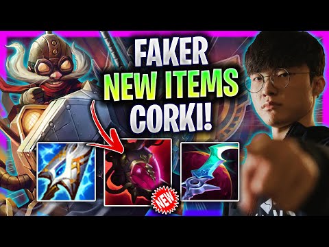 FAKER PLAYS CORKI WITH THE NEW ITEMS! - T1 Faker Plays Corki Mid vs Akali! | Season 2024