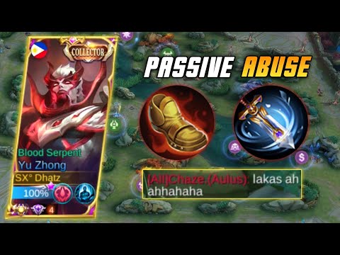 PASSIVE ABUSER! ENEMY LAUGH AT MY ATTACK SPEED BUILD | YU ZHONG BEST BUILD 2022 - MLBB