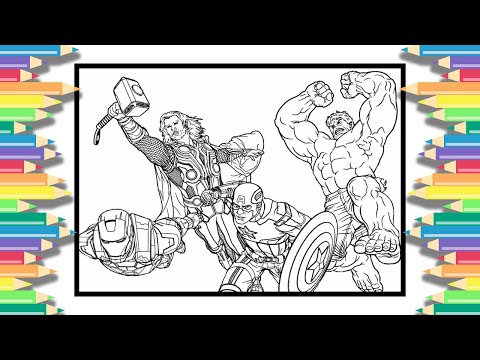 Ironman Captain America Thor and Hulk from the Avengers | Fun Coloring Page | [NCS Release]