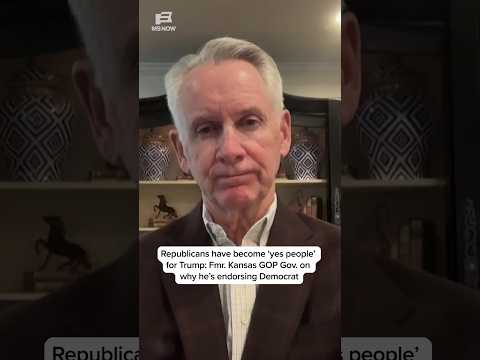 Republicans have become 'yes people' for Trump: Fmr. Kansas GOP Gov. on why he's endorsing Democrat