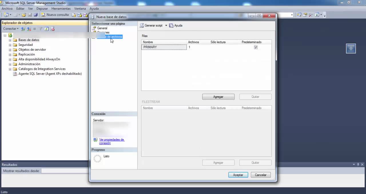 Create Database / Crear Base de Datos  SQL SERVER 2012