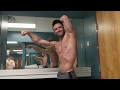 Back training flexing/posing after a workout men's physique bodybuilding