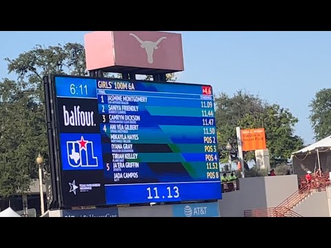 2021 UIL State 6A 100m Girls Final - Jasmine Montgomery 11.09