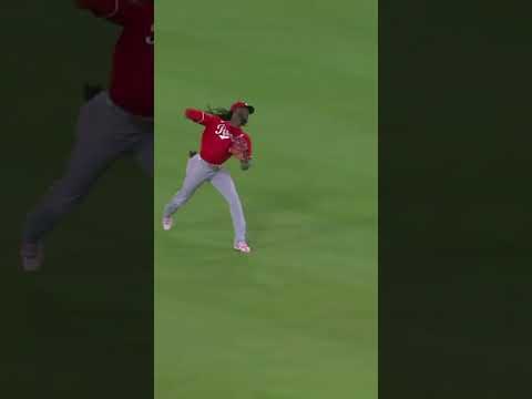Elly De La Cruz unleashed a dart to prevent an inside-the-park home run for Teoscar Hernández 😳
