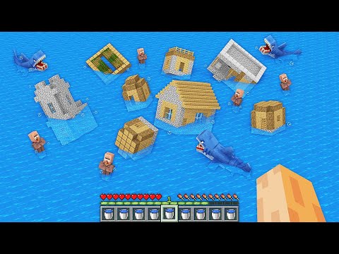 How this WATER VILLAGE Drowned in OCEAN in My Minecraft World !!! Secret Village Inside Sea !!!