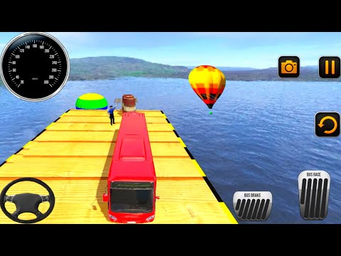 coach bus stunt mega ramp - impossible bus racing driving simulator gameplay#06 AdventureGameplaysTv