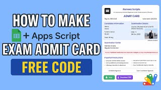 How to Create Student Exam Admit Card with Google Sheets & Apps Script | D8