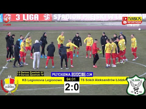 tv.nsk.pl [NA ŻYWO] KS Legionovia Legionowo - TS Sokół Aleksandrów Łódzki 2:0 (0:0) 2022-03-26 g. 16