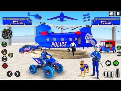 Transporting ATV Bike in Long Trailer Truck - Police Plane Transporter - Gameplay Android