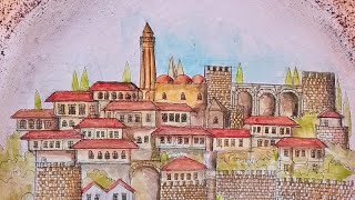 Antalya kültür yolu festivali 2025. Seramik tabaklar üzerinde Antalya minyatürle