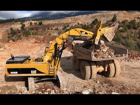 Huge Caterpillar 5090B Shovel Excavator Loading Caterpillar 777 Dumpers #shorts