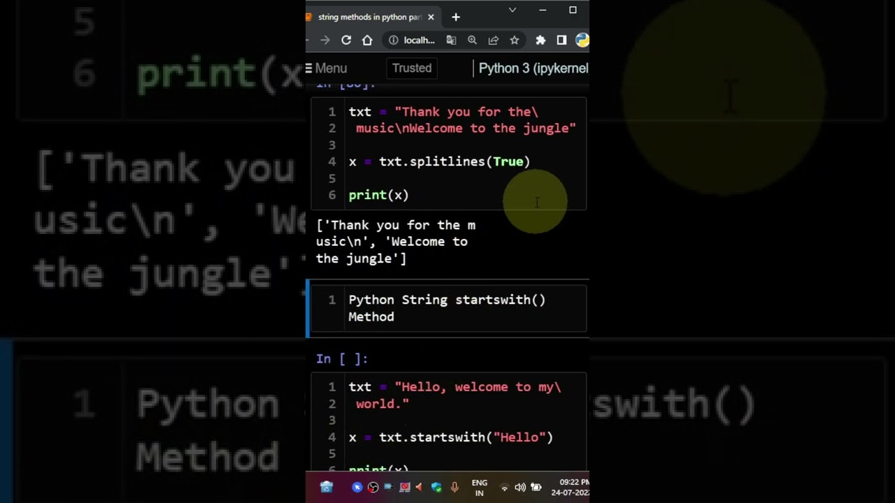 splitlines startwith strip string methods python english #python #shorts
