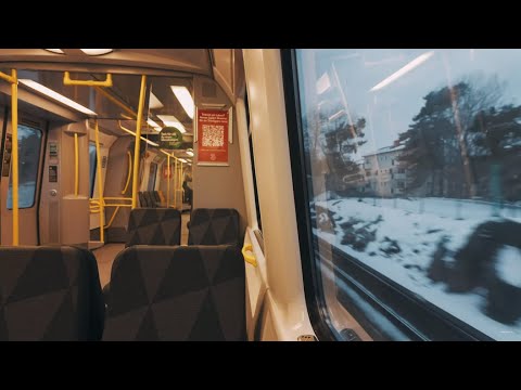 Sweden, Stockholm, subway ride from Blackeberg to Hässelby gård