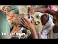 Indian Barber Street Shave With Straight Razor Head Beard Shave Of Aditya ASMR