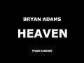 Bryan Adams - Heaven - Piano Karaoke [4K]