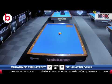 MUHAMMED EMİN ATABEY & SELAHATTİN ÖZKUL Bilardo Maçı - 2024 U21 1.ETAP-1.TUR