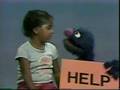 Classic Sesame Street Grover And Tanya With HELP Sign