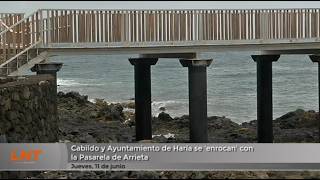 Cabildo y Ayuntamiento de Har&iacute;a se "enrocan" con la pasarela de Arrieta