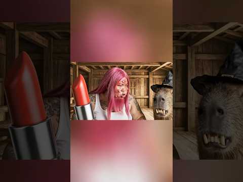 Capybara phản diện tặng son khổng lồ troll bo béo #trending #funny #capybara #ai #veo3 #shorts