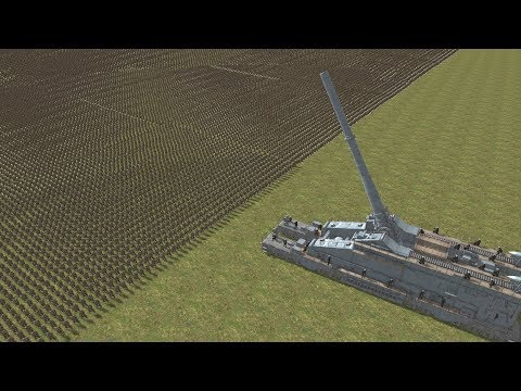 800MM GUSTAV GUN vs 1800 USA SOLDIERS - Men of War Assault Squad 2