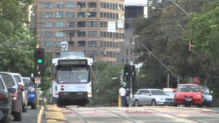 preview picture of video 'Melbourne trams; A busy corner'