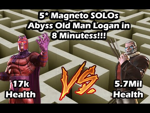 5 Star Magneto SOLOs Abyss Old Man Logan at Half Health! 5.7 Mil Health Pool!!!